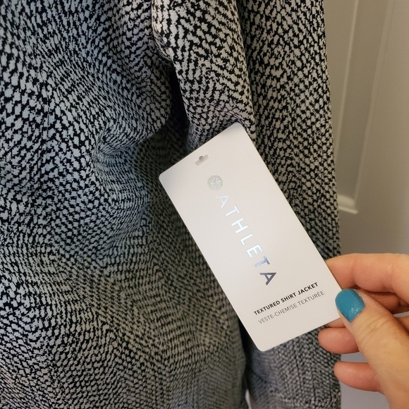 NWT Athleta Black & White Textured Shirt Jacket Size XL, Retail $149.00, Casual - Picture 3 of 12